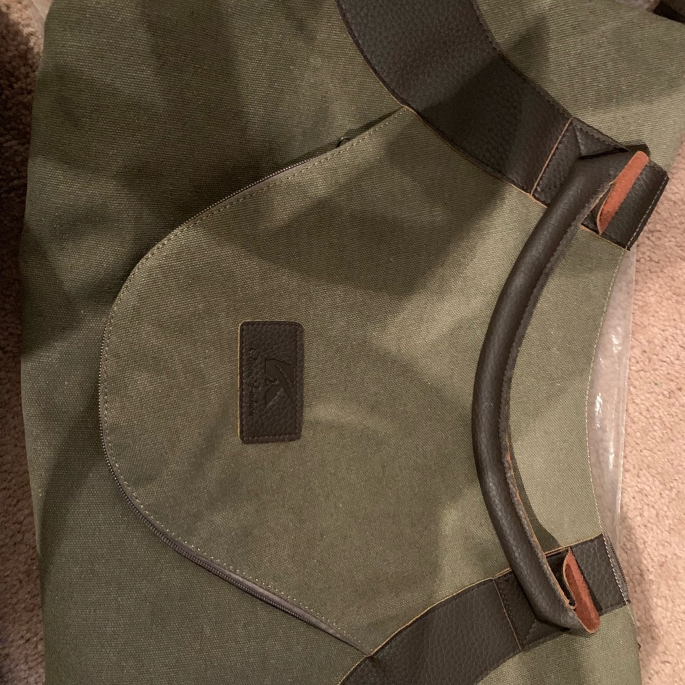 Army green messenger bag